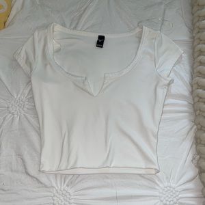 White Cropped T